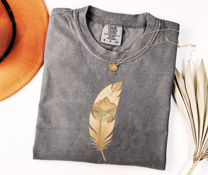 "The Feather" Birdwatching Design Birds and Nature Inspired Unisex heavyweight t-shirt