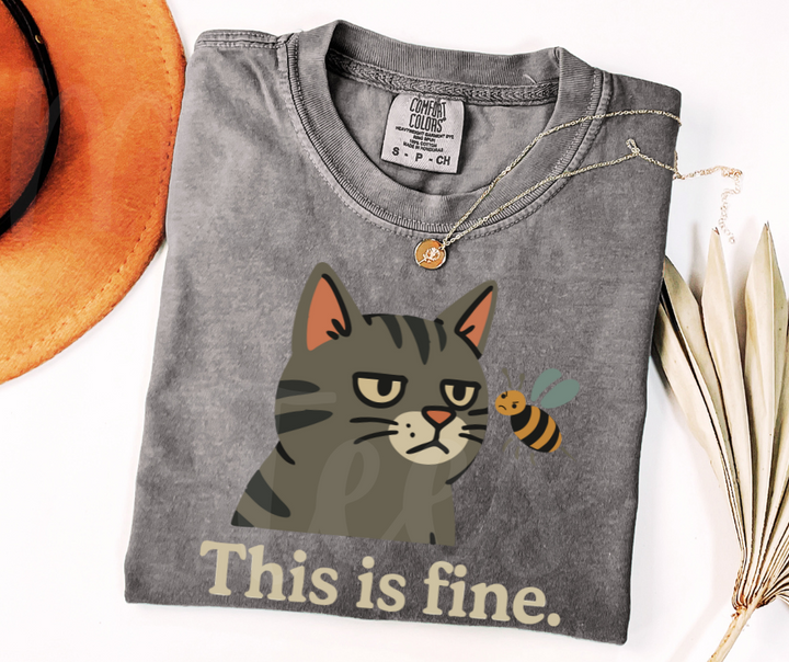 "This Is Fine" Sarcastic Design Unisex heavyweight t-shirt