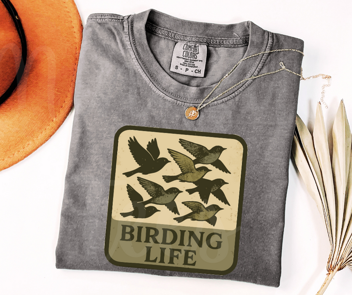 "Birding Life" Birdwatching Design Birds and Nature Inspired Unisex heavyweight t-shirt