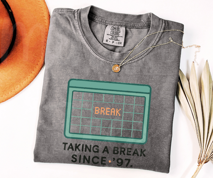 "Taking A Break" Sarcastic Design Friends Inspired Unisex heavyweight t-shirt
