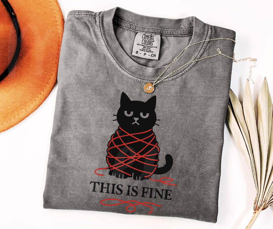 "This Is Fine" Sarcastic Design Unisex heavyweight t-shirt
