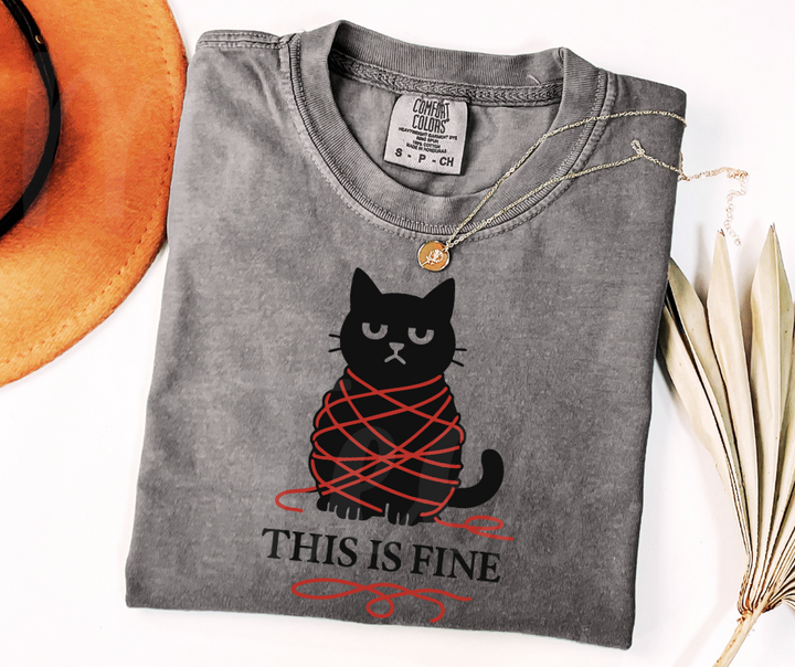 "This Is Fine" Sarcastic Design Unisex heavyweight t-shirt