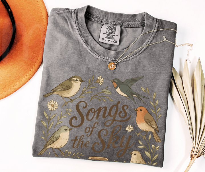 "Songs of the Sky" Birdwatching Design Birds and Nature Inspired Unisex heavyweight t-shirt