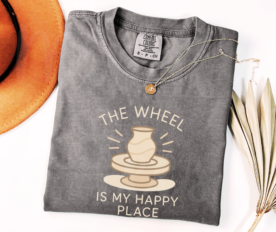 "Happy Place" Funny Design Pottery Clay Hobby Inspired Unisex heavyweight t-shirt