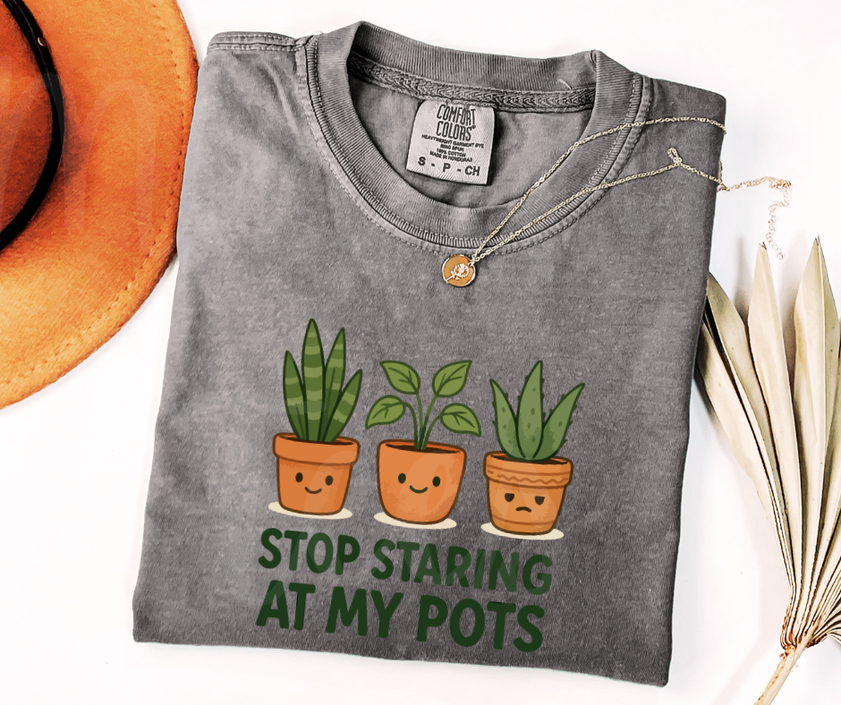"Stop Staring" Funny Plant Lover Tee Design Unisex heavyweight t-shirt
