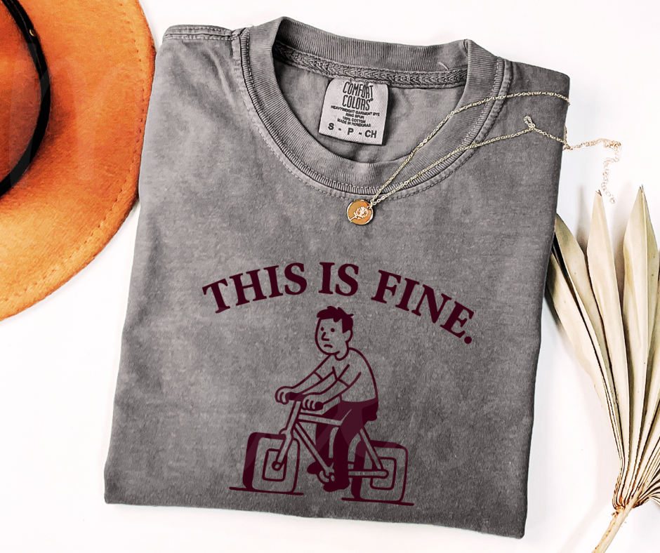 "This Is Fine" Sarcastic Design Unisex heavyweight t-shirt