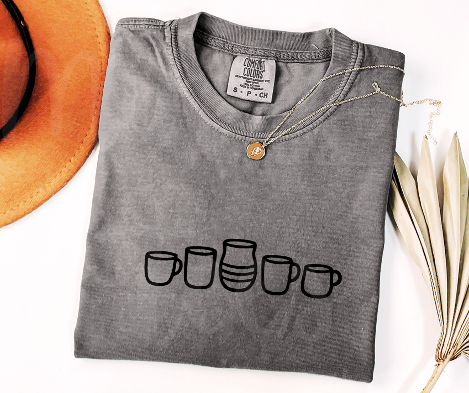 "Little Cups" Funny Design Pottery Clay Hobby Inspired Unisex heavyweight t-shirt