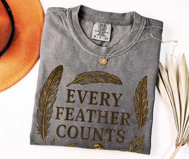 "Every Feather Counts" Birdwatching Design Birds and Nature Inspired Unisex heavyweight t-shirt