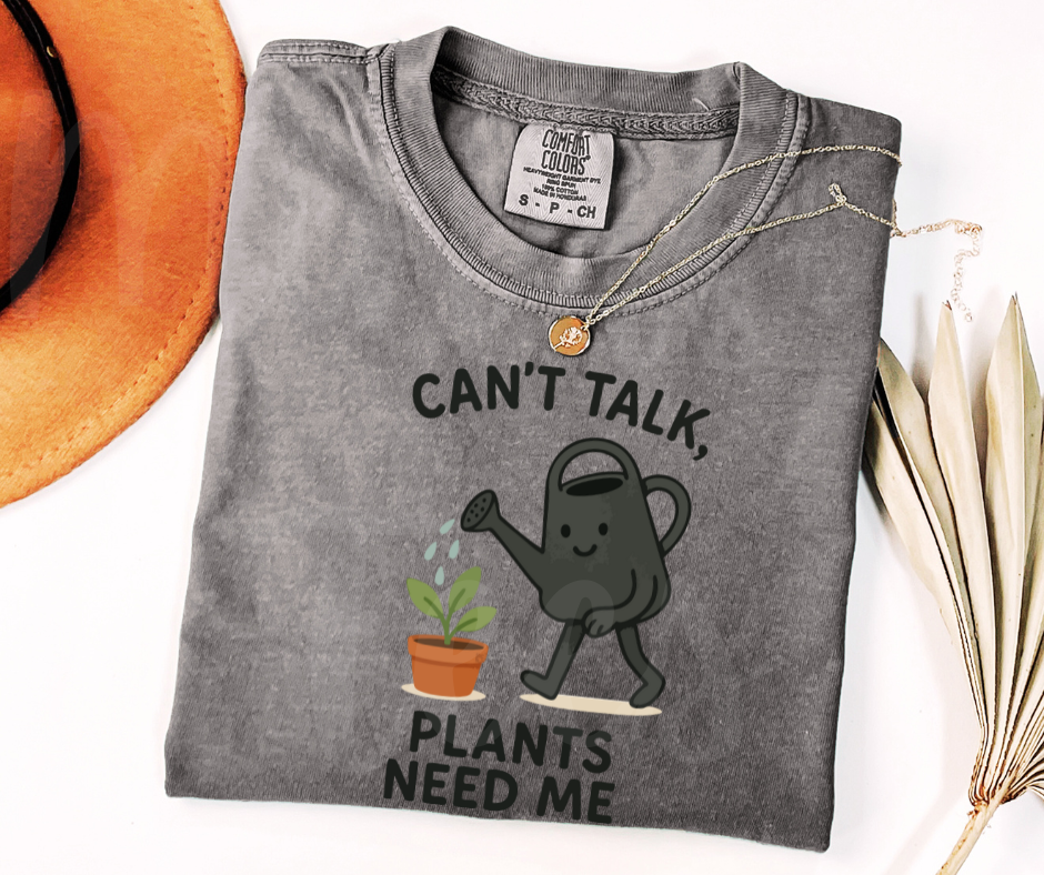 "Can't Talk" Funny Plant Lover Tee Design Unisex heavyweight t-shirt
