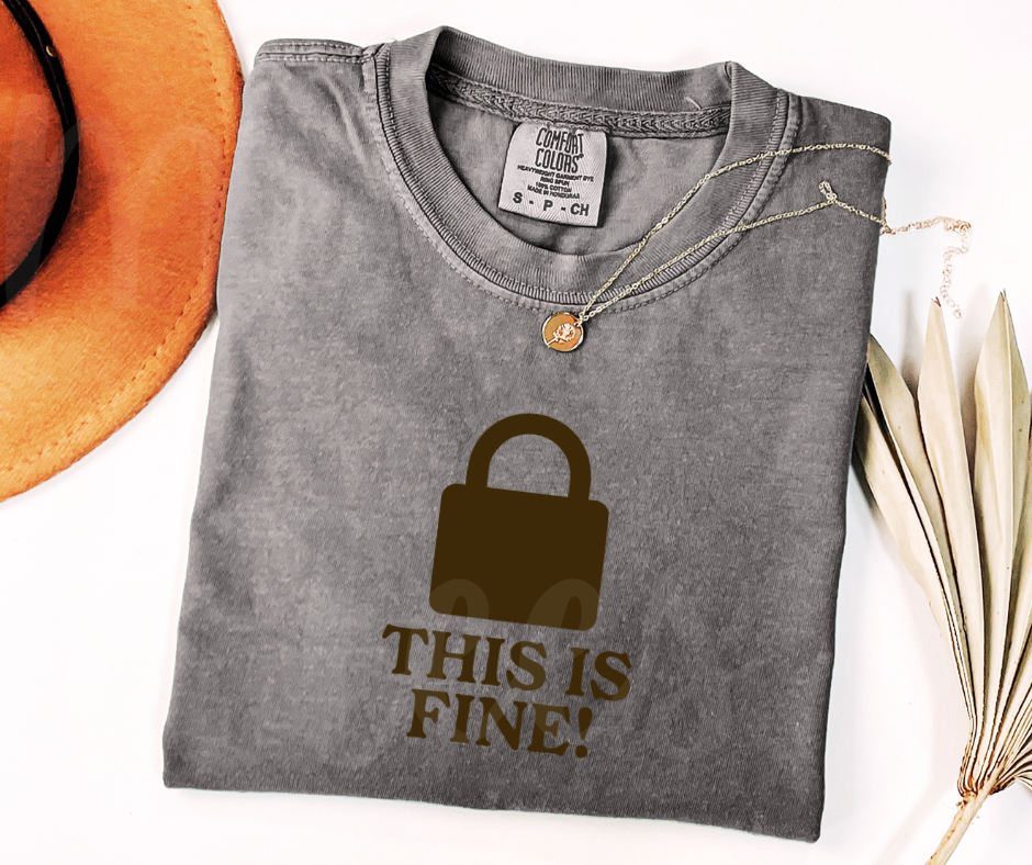 "This Is Fine" Sarcastic Design Unisex heavyweight t-shirt