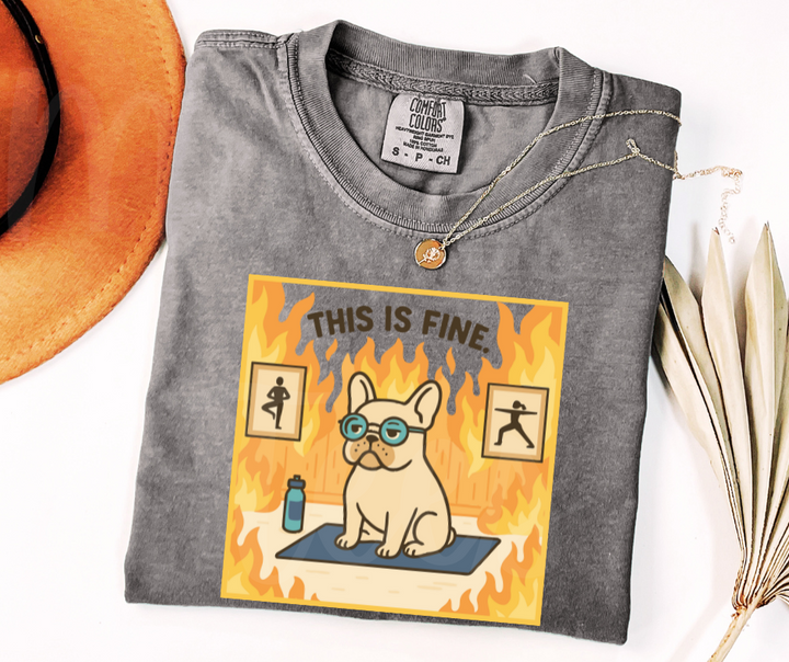 "This Is Fine" Sarcastic Design Unisex heavyweight t-shirt