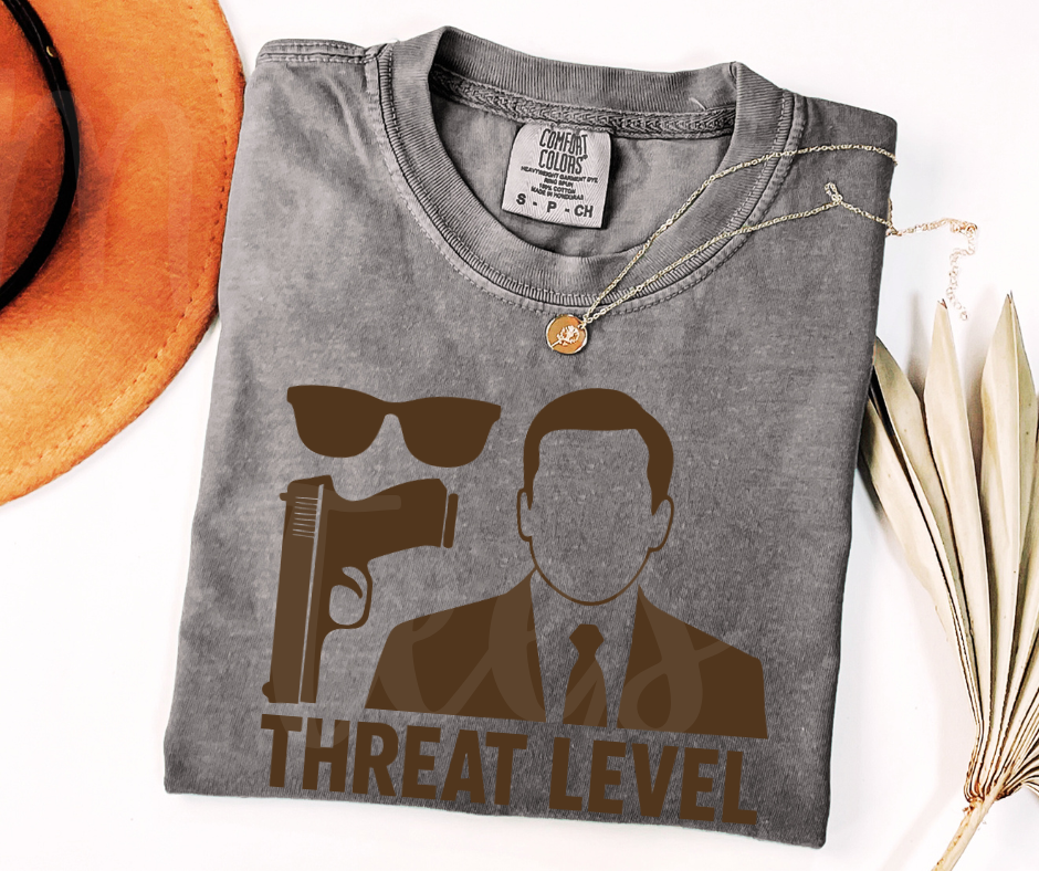 "Threat Level Midnight" Sarcastic Design The Office Inspired Unisex heavyweight t-shirt
