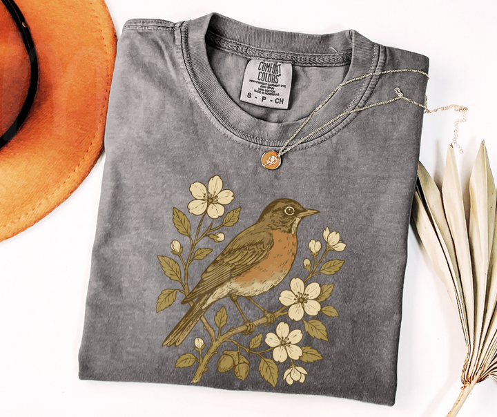 "American Robin" Birdwatching Design Birds and Nature Inspired Unisex heavyweight t-shirt
