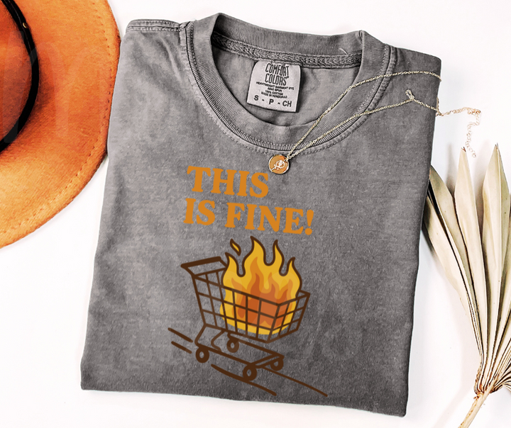 "This Is Fine" Sarcastic Design Unisex heavyweight t-shirt