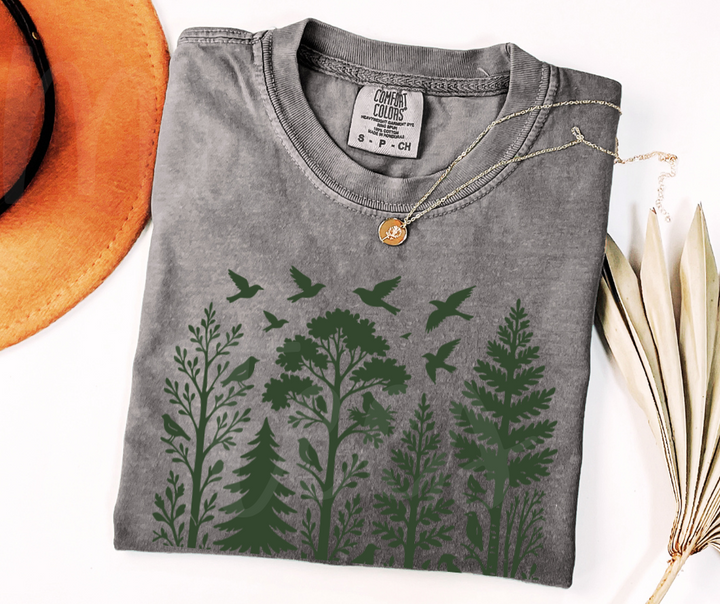 "Shadow of Nature" Birdwatching Design Birds and Nature Inspired Unisex heavyweight t-shirt