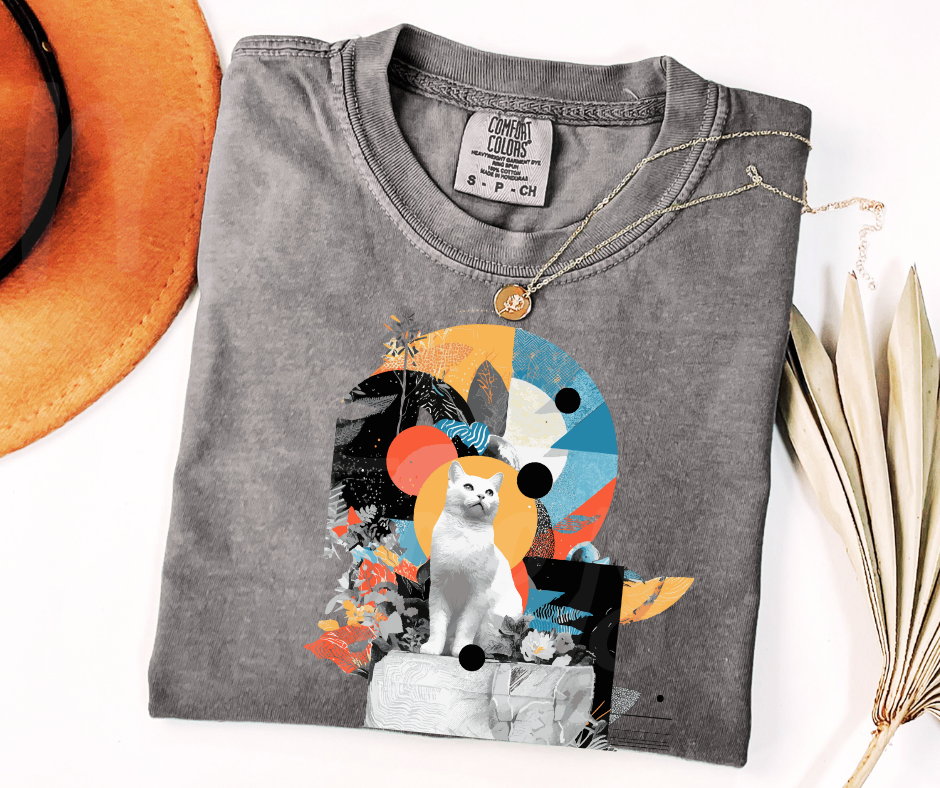 "Abstract Thoughts" Sarcastic Cat Design Unisex heavyweight t-shirt