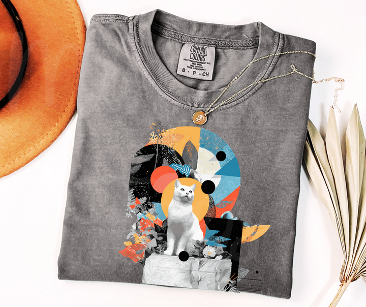 "Abstract Thoughts" Sarcastic Cat Design Unisex heavyweight t-shirt