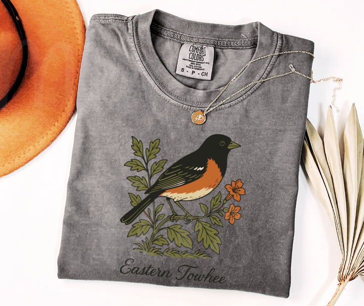 "Eastern Towhee" Birdwatching Design Birds and Nature Inspired Unisex heavyweight t-shirt