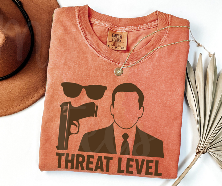 "Threat Level Midnight" Sarcastic Design The Office Inspired Unisex heavyweight t-shirt