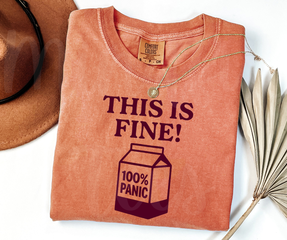 "This Is Fine" Sarcastic Design Unisex heavyweight t-shirt