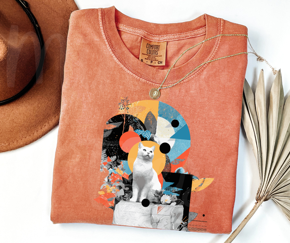 "Abstract Thoughts" Sarcastic Cat Design Unisex heavyweight t-shirt