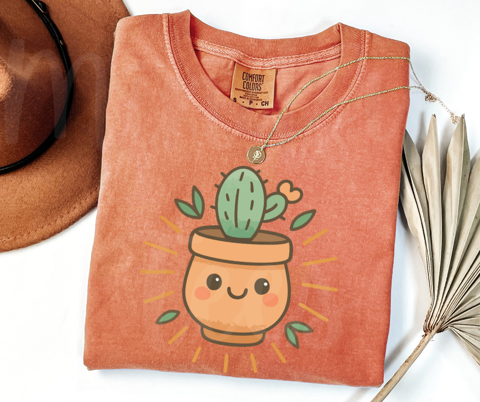 "Cute Cactus" Funny Design Pottery Clay Hobby Inspired Unisex heavyweight t-shirt