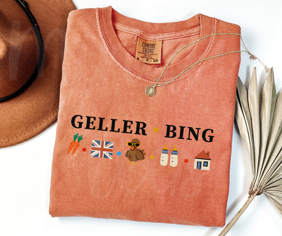 "Geller-Bing" Sarcastic Design Friends Inspired Unisex heavyweight t-shirt