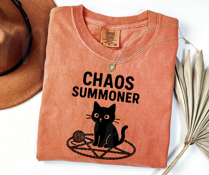 "Chaos Summoner" Sarcastic Cat Design Unisex heavyweight t-shirt