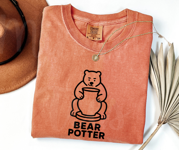"Bear Potter" Funny Design Pottery Clay Hobby Inspired Unisex heavyweight t-shirt
