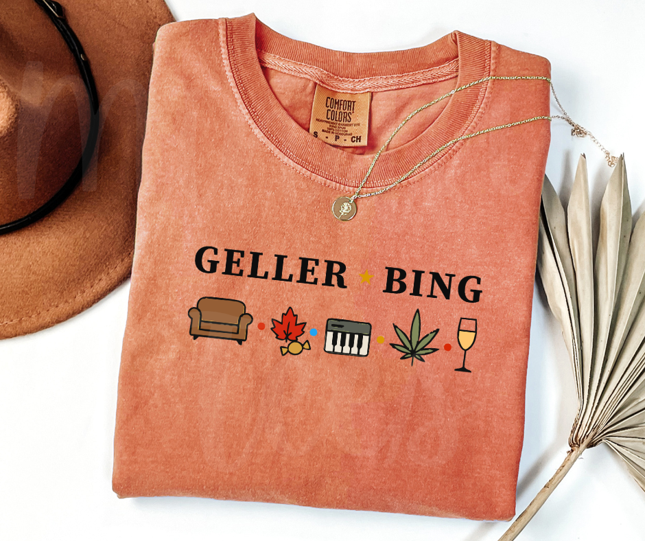 "Geller- Bing" Sarcastic Design Friends Inspired Unisex heavyweight t-shirt