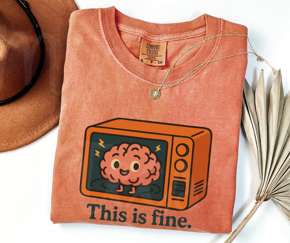 "This Is Fine" Sarcastic Design Unisex heavyweight t-shirt