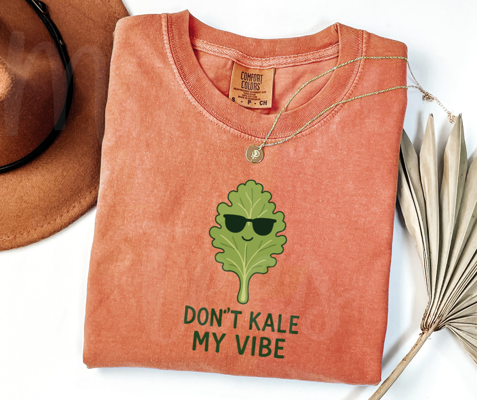 "Don't Kale My Vibe" Funny Plant Lover Tee Design Unisex heavyweight t-shirt