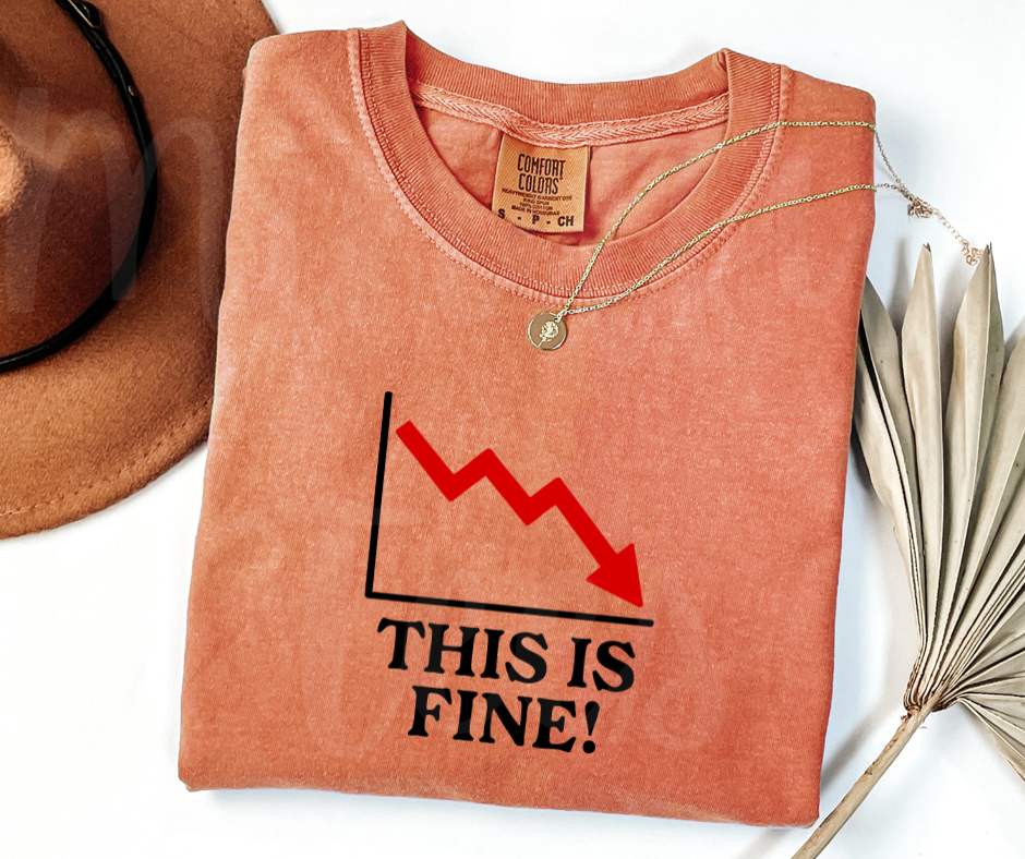 "This Is Fine" Sarcastic Design Unisex heavyweight t-shirt