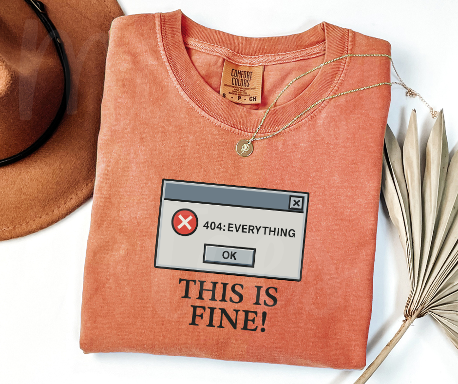 "This Is Fine" Sarcastic Design Unisex heavyweight t-shirt