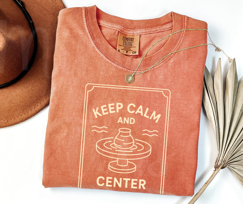 "Keep Calm" Funny Design Pottery Clay Hobby Inspired Unisex heavyweight t-shirt