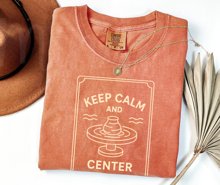 "Keep Calm" Funny Design Pottery Clay Hobby Inspired Unisex heavyweight t-shirt