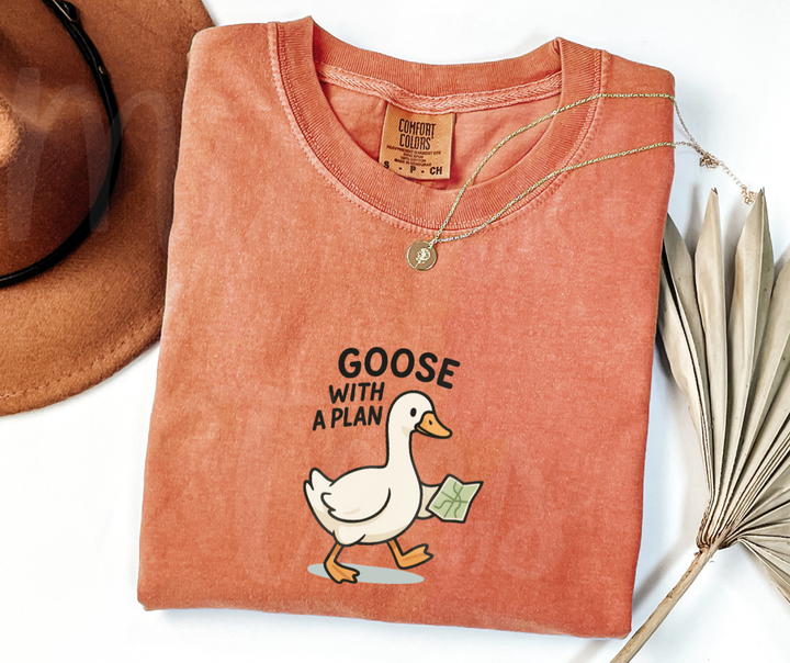 "Goose with a Plan" Sarcastic Design Unisex heavyweight t-shirt