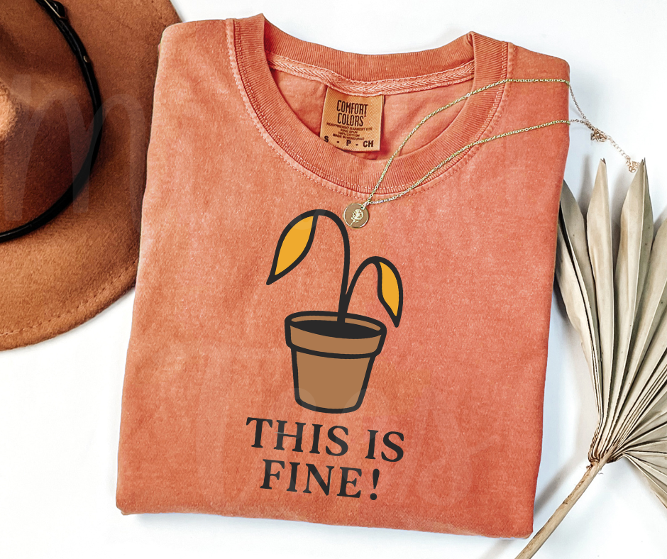"This Is Fine" Sarcastic Design Unisex heavyweight t-shirt