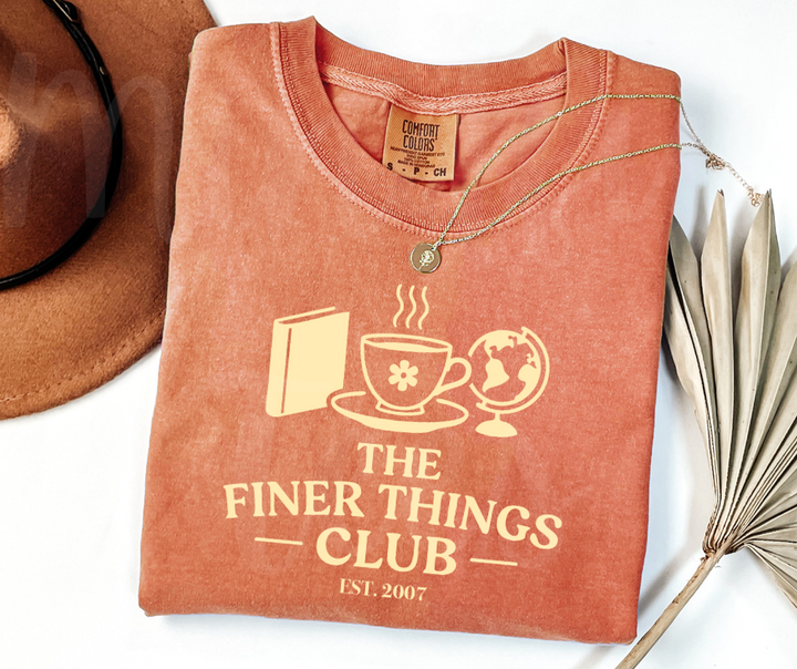 "The Finer Things Club" Sarcastic Design The Office Inspired Unisex heavyweight t-shirt