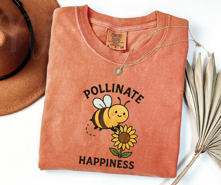 "Pollinate Happines" Funny Plant Lover Tee Design Unisex heavyweight t-shirt