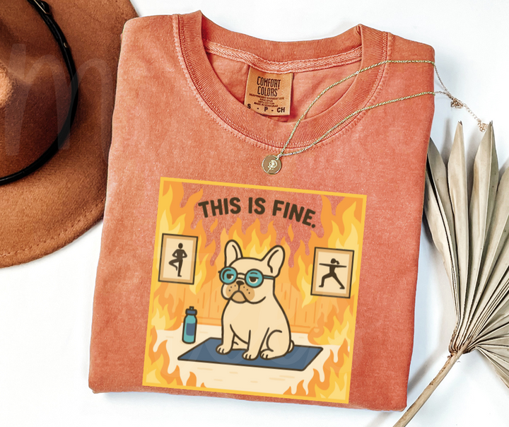 "This Is Fine" Sarcastic Design Unisex heavyweight t-shirt
