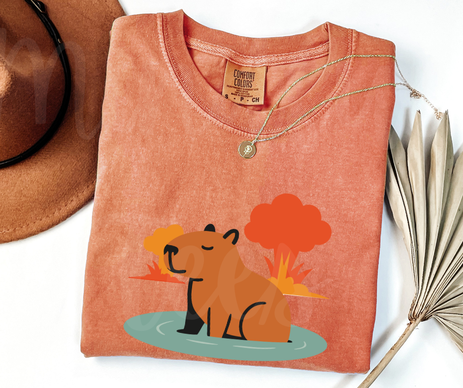 "Explosive Capybara" Sarcastic Design Unisex heavyweight t-shirt