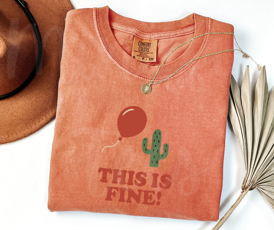 "This Is Fine" Sarcastic Design Unisex heavyweight t-shirt
