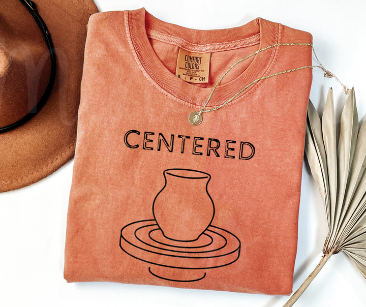 "Centered" Funny Design Pottery Clay Hobby Inspired Unisex heavyweight t-shirt
