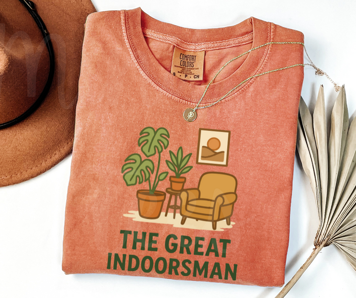 "The Great Indoorsman" Funny Plant Lover Tee Design Unisex heavyweight t-shirt