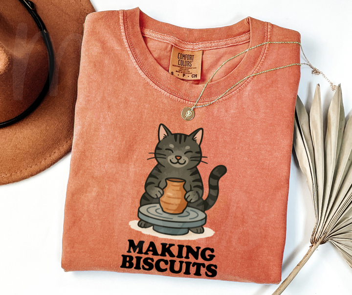 "Making Biscuits" Funny Design Pottery Clay Hobby Inspired Unisex heavyweight t-shirt