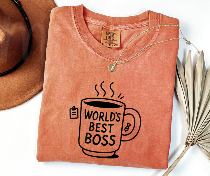 "World's Best Boss" Sarcastic Design The Office Inspired Unisex heavyweight t-shirt