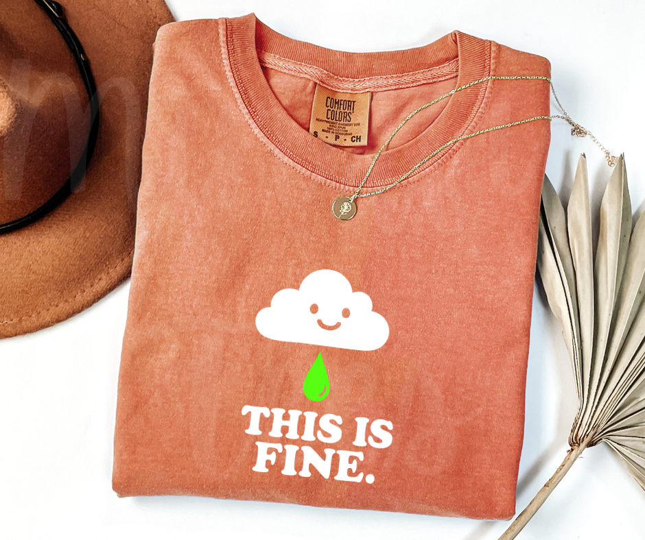 "This Is Fine" Sarcastic Design Unisex heavyweight t-shirt
