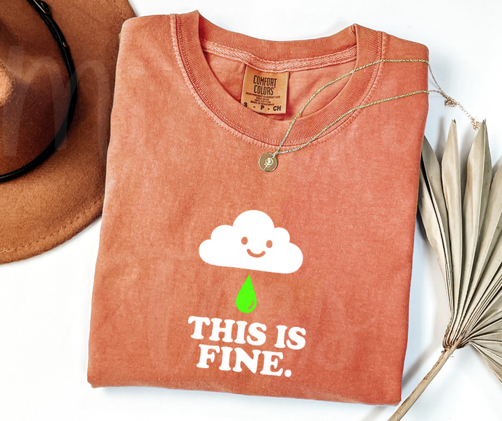 "This Is Fine" Sarcastic Design Unisex heavyweight t-shirt
