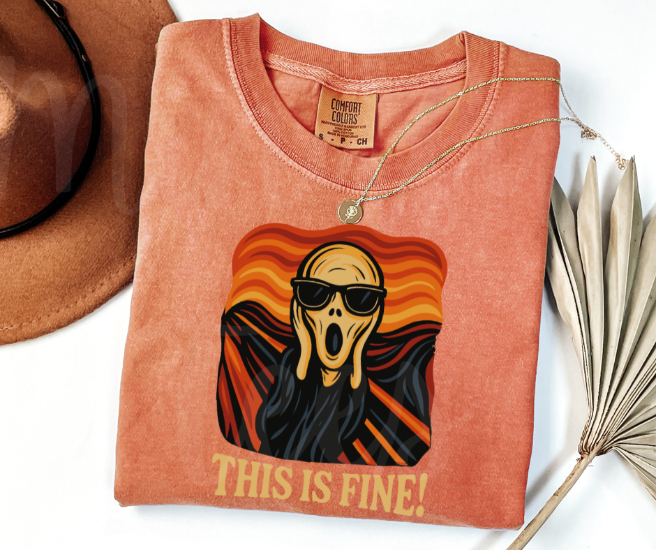 "This Is Fine" Sarcastic Design Unisex heavyweight t-shirt